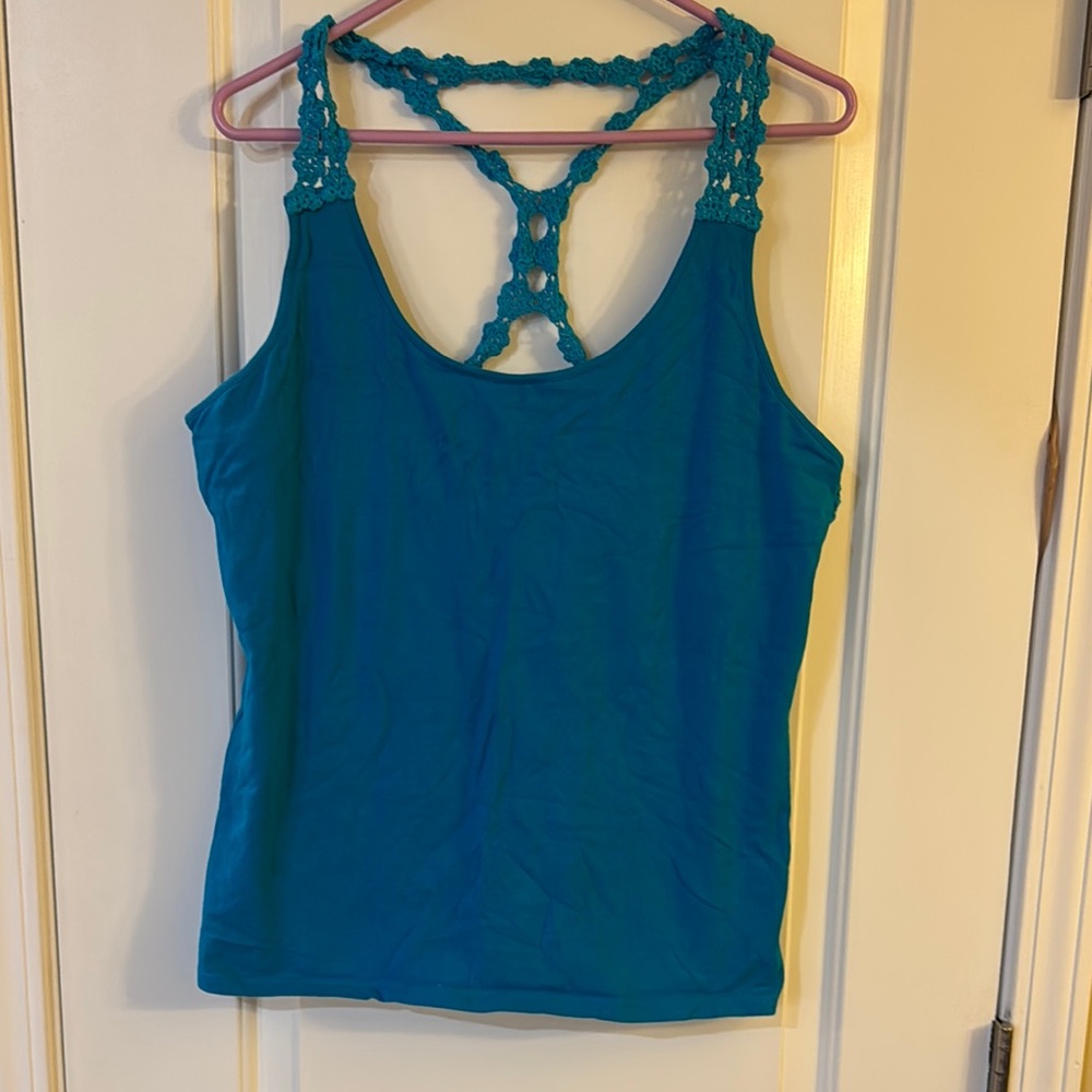 Victoria's Secret Blue Sleeveless Backless Tank Top